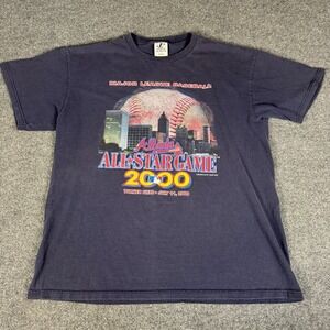 Vintage 2000 All-Star Game Atlanta Braves Logo Athletic T-Shirt Single Stitch XL